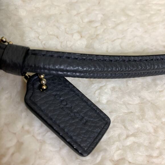 COACH Navy Pebbled Leather Large Double Zip Corner Wallet Wristlet F87587 - Picture 15 of 16